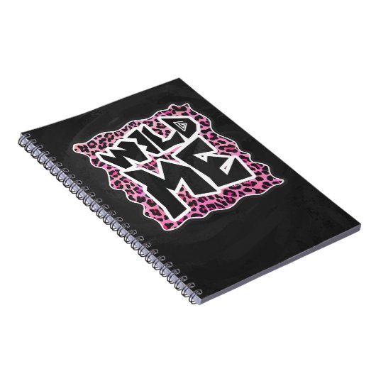 Leopard Wild Me Black en Hot Pink Design Notitieboek (Rechterzijde)