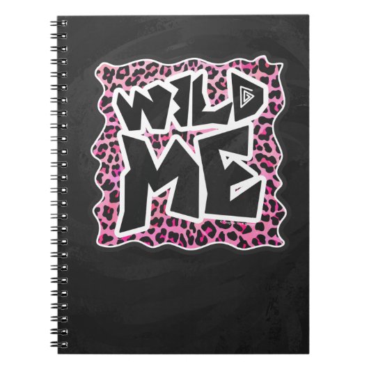 Leopard Wild Me Black en Hot Pink Design Notitieboek (Voorkant)