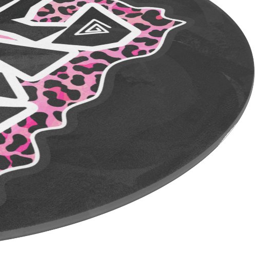 Leopard Wild Me Black en Hot Pink Design Snijplank (Hoek)