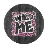 Leopard Wild Me Black en Hot Pink Design Snijplank (Voorkant)