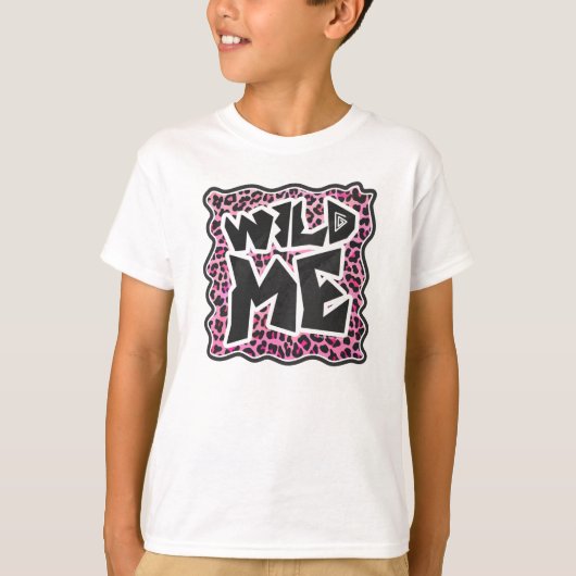 Leopard Wild Me Black en Hot Pink Design T-shirt (Voorkant)