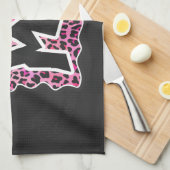 Leopard Wild Me Black en Hot Pink Design Theedoek (Quarter Fold)