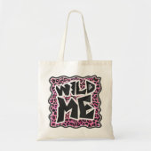 Leopard Wild Me Black en Hot Pink Design Tote Bag (Voorkant)