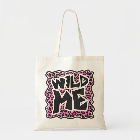 Leopard Wild Me Black en Hot Pink Design Tote Bag (Voorkant)
