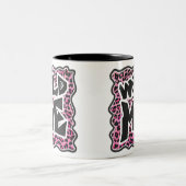 Leopard Wild Me Black en Hot Pink Design Tweekleurige Koffiemok (Center)