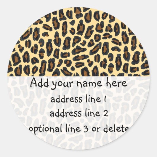 Leopard Wild Thing retouradreslabels Ronde Sticker (Voorkant)