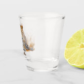 Leopard Wilde Dierenportret Gepersonaliseerde Naam Shot Glas (Rechts)