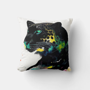 Leopard Wilde Natuur Dierlijke Kleur Kunst Schilde Kussen