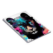 Leopard Wilde Natuur Dierlijke Kleur Kunst Schilde Notitieboek (Rechterzijde)