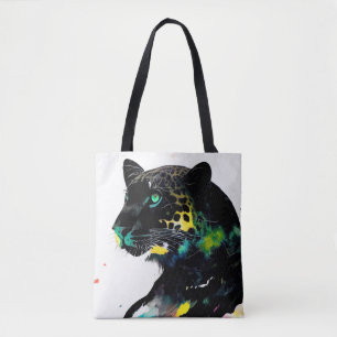 Leopard Wilde Natuur Dierlijke Kleur Kunst Schilde Tote Bag