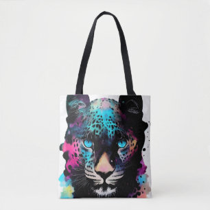 Leopard Wilde Natuur Dierlijke Kleur Kunst Schilde Tote Bag