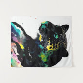Leopard Wilde Natuur Dierlijke Kleur Kunst Schilde Wandkleed (Voorkant (horizontaal))