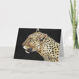 "Leopard" Wildlife Art Notecard Kaart