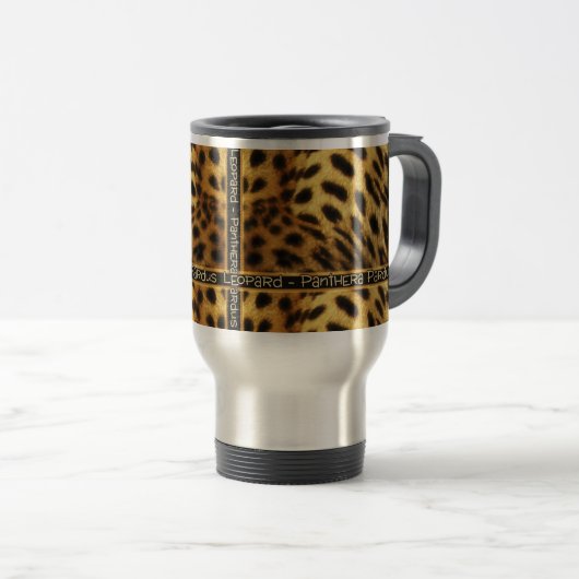 Leopard wildlife safari commuter-reisbekertjes cup reisbeker (Voorkant rechts)