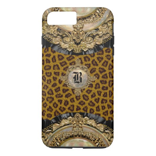 Leopard WildroyceElegant Monogram Plus Case-Mate iPhone Case (Achterkant)
