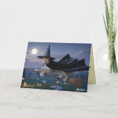 Leopard Witch Halloween Card Feestdagen Kaart (Achterkant)