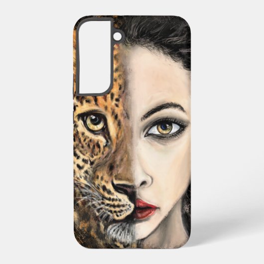 Leopard Woman Samsung Galaxy Hoesje (Achterkant)