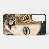 Leopard Woman Samsung Galaxy Hoesje (Achterkant horizontaal)