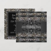 Leopard Womans 21ste Verjaardagsfeest Kaart (Voorkant / Achterkant)