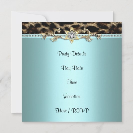 Leopard Womans 21ste Verjaardagsfeest Kaart (Achterkant)