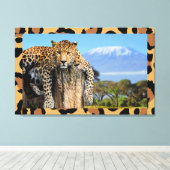 Leopard Wood Lounge Wall Art Canvas Afdruk (Insitu (Houten vloer))