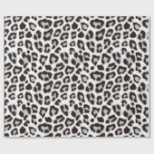 Leopard Wrapping Paper Black en White Cadeaupapier (Vlak)