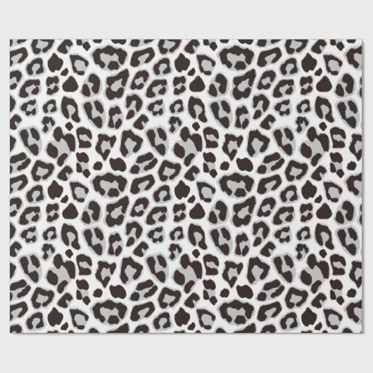 Leopard Wrapping Paper Black en White Cadeaupapier (Vlak)