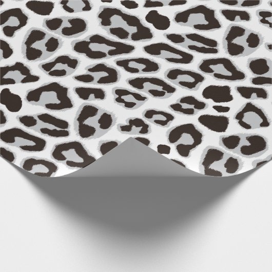 Leopard Wrapping Paper Black en White Cadeaupapier (Hoek)