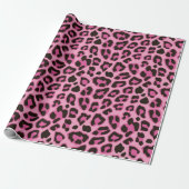 Leopard Wrapping Paper Roze Cadeaupapier (Uitgerold)