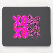 Leopard Xoxo Coquette Bow Hearts Valentine's Day W Muismat (Voorkant)