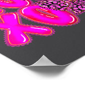 Leopard Xoxo Coquette Bow Hearts Valentine's Day W Poster (Hoek)