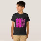 Leopard Xoxo Coquette Bow Hearts Valentine's Day W T-shirt (Voorkant volledig)