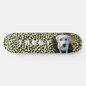 Leopard Yellow Black Dog Foto gepersonaliseerd Persoonlijk Skateboard (Horizontaal)