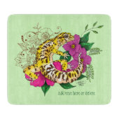 Leopard Yellow GeckoGreen Snijplank (Voorkant)