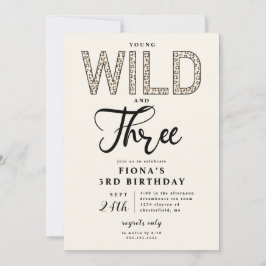 Leopard Young Wild Drie verjaardag Kaart