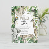 Leopard Young Wild en Three Safari Birthday Kaart (Staand voorkant)