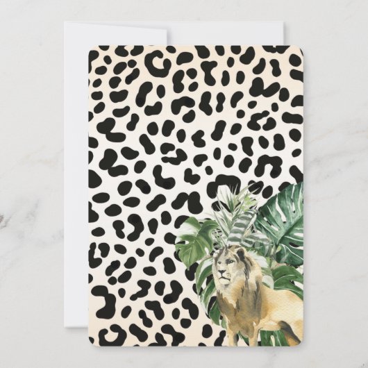 Leopard Young Wild en Three Safari Birthday Kaart (Achterkant)