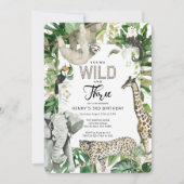 Leopard Young Wild en Three Safari Birthday Kaart (Voorkant)