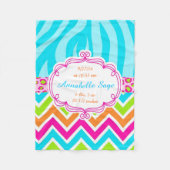 Leopard Zebra Chevron Birthday Fleece Deken (Voorkant)