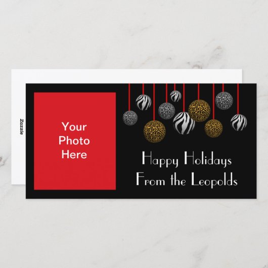 Leopard Zebra Feestdagenkaart (Voorkant / Achterkant)