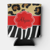 Leopard Zebra gepersonaliseerd Blikjeskoeler (Voorkant)