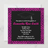 Leopard Zebra Print Hot Pink Graduparty Kaart (Achterkant)