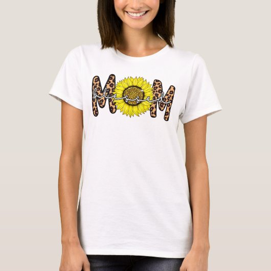 leopard zegde mam sunflower mam cadeaus t-shirt (Voorkant)
