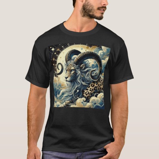 Leopard Zodiac Capricorn T-shirt (Voorkant)