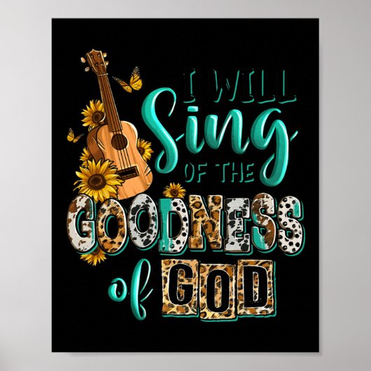 Leopard zonnebloem Christelijk Ik zal zingen van G Poster (Voorkant)