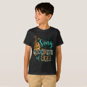 Leopard zonnebloem Christelijk Ik zal zingen van G T-shirt (Voorkant volledig)