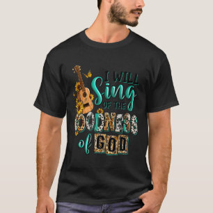 Leopard zonnebloem Christelijk Ik zal zingen van G T-shirt