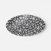 Leopard Zwart Dier Print Patroon Partij Papieren Bordje (Gekanteld)