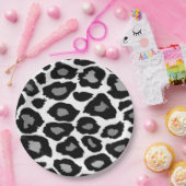 Leopard- zwart en wit papieren bordje (Feest)