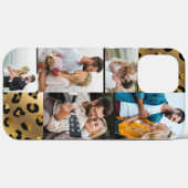Leopard Zwart Goud Dier Print 5 Fotocollage Case-Mate iPhone Case (Achterkant (horizontaal))